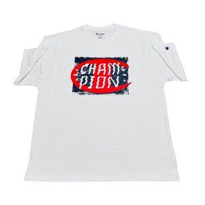 Champion Men’s Size XL Classic White 100% Cotton Graphic Logo T-Shirt ~ NWT‎
